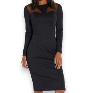 justfab Mesh Insert Slit Dress